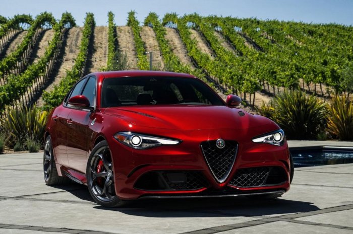 L’avant de l’Alfa Romeo Giulia