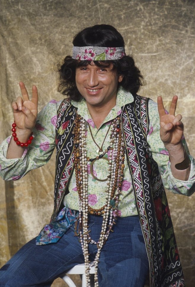 Michel Drucker en hippie dans les années 80