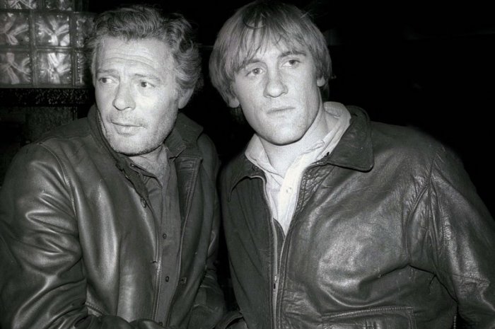 Gérard Depardieu avec Marcello Mastroianni en 1978