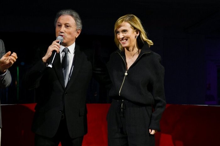 Michel et Léa Drucker à Paris en 2018