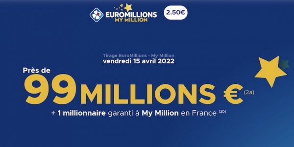 EuroMillions FDJ : une cagnotte exceptionnelle de 99 millions d’euros à remporter ce vendredi