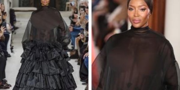 Fashion Week de Paris : Naomi Campbell défile seins nus pour Valentino